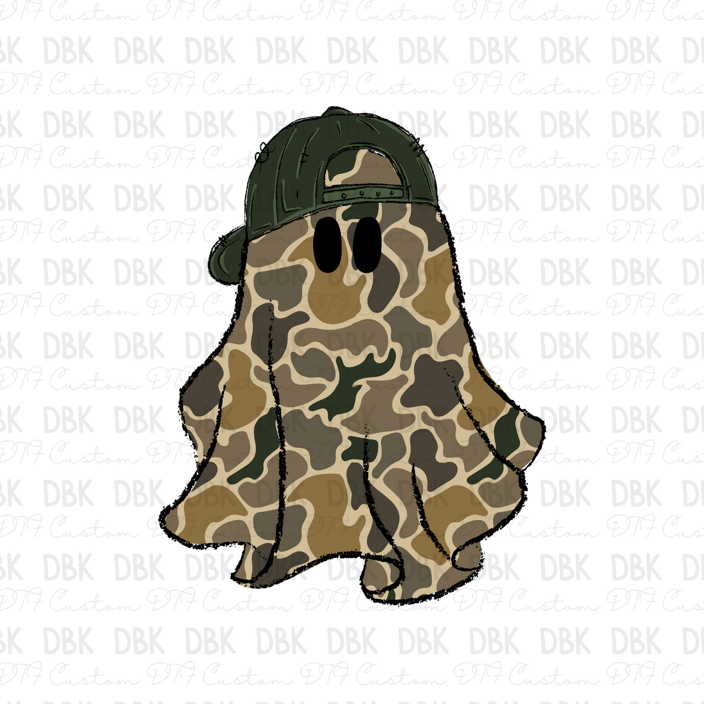Camo ghost DTF transfer H203