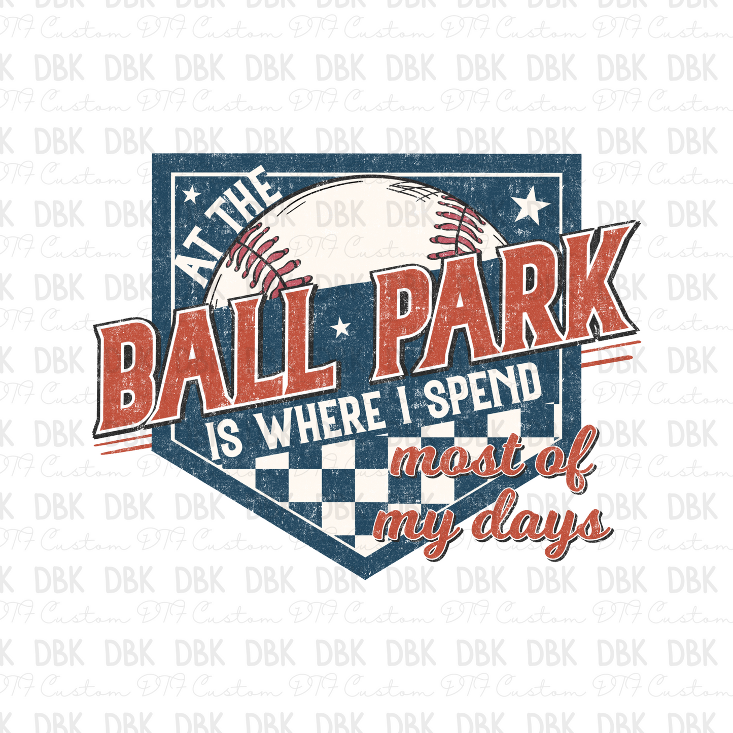 At the ball park baseball DTF Transfer C237