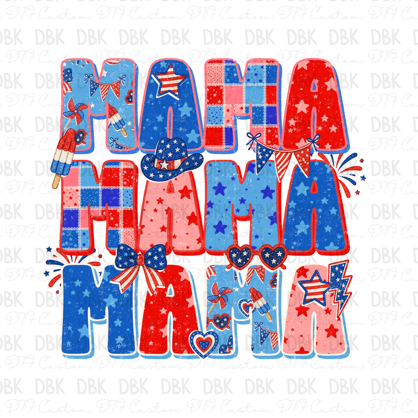 Patriotic Mama DTF Transfer