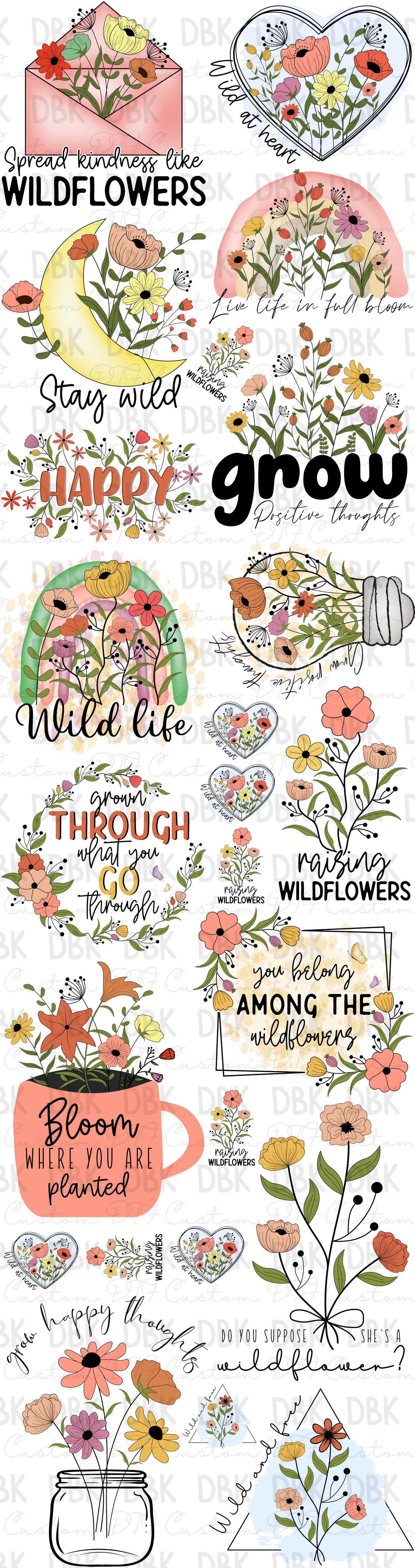 Wildflower Pre-Made Gang Sheet P56