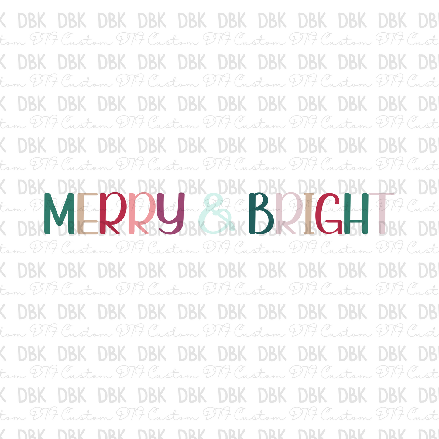 Merry & Bright DTF transfer E12