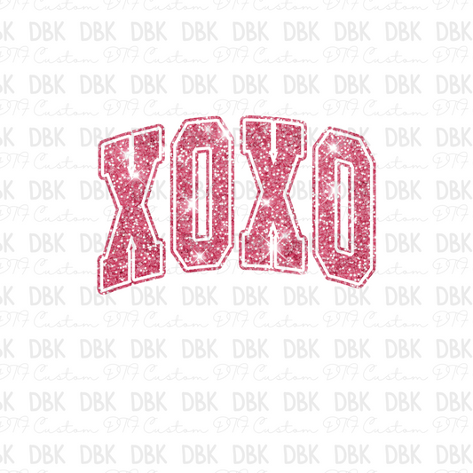 Faux pink XOXO DTF Transfer