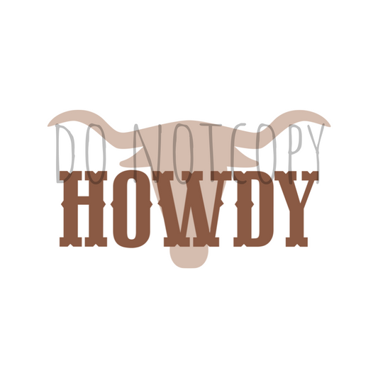 Tan howdy DTF transfer