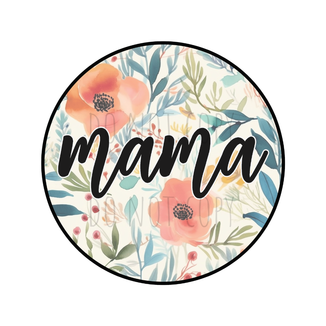 Mama watercolor floral DTF transfer N164