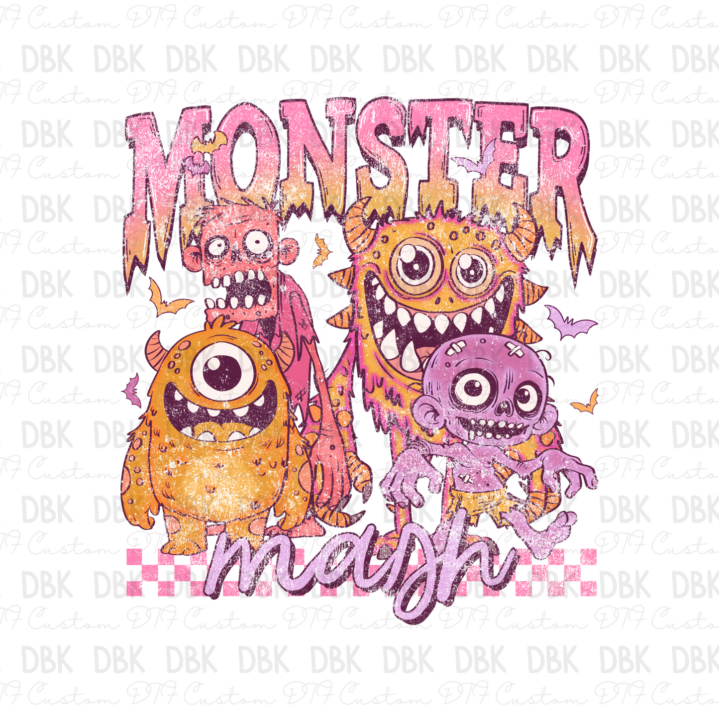 Pink Monsters DTF Transfer K19