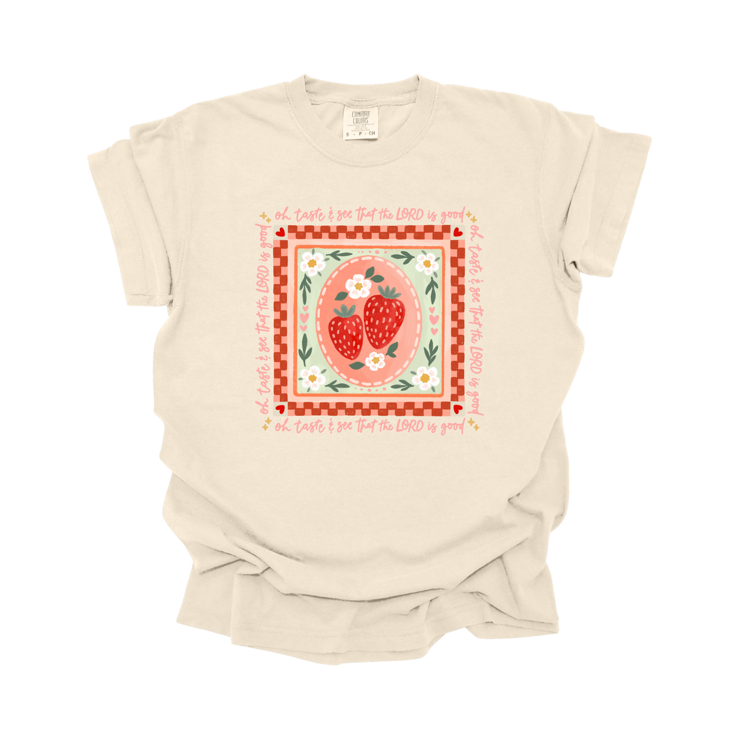 Strawberries Pink DTF Transfer