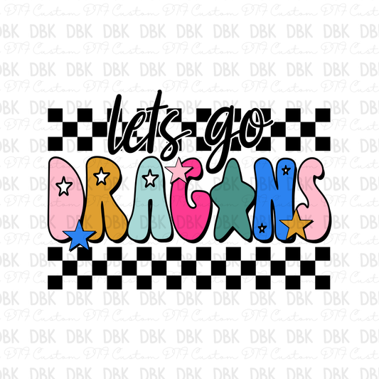 Lets go Dragons DTF Transfer