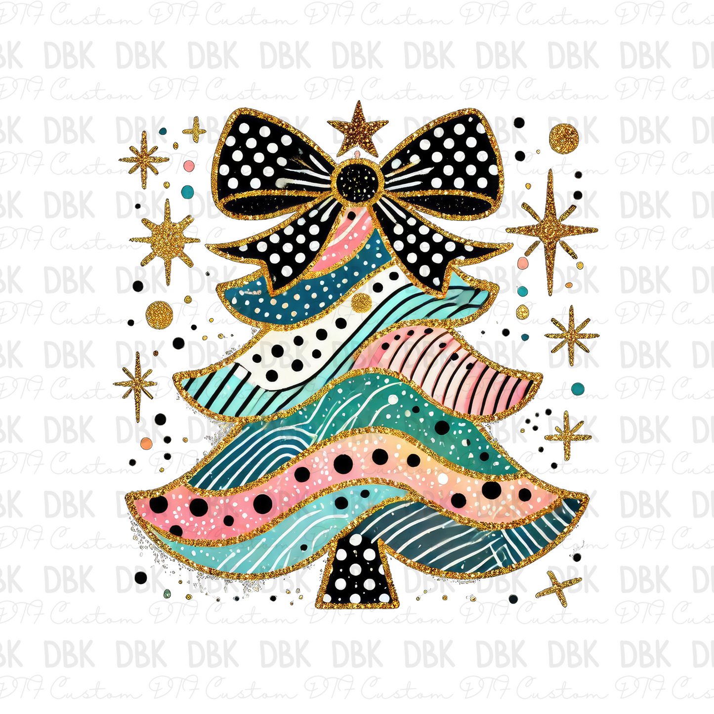 Christmas tree DTF transfer E229