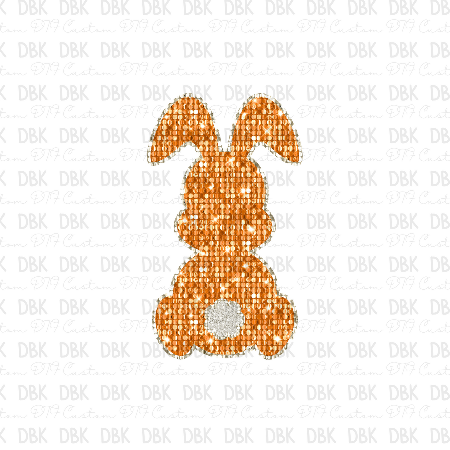 Orange Bunny DTF transfer W27