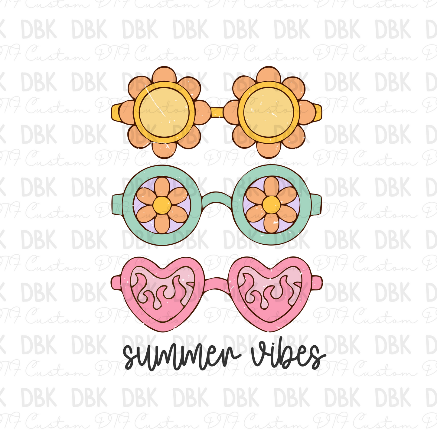 Sunglasses Summer Vibes DTF transfer S110