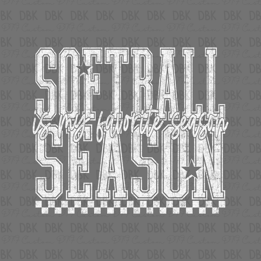 Softball Season DTF Transfer WHITE C175
