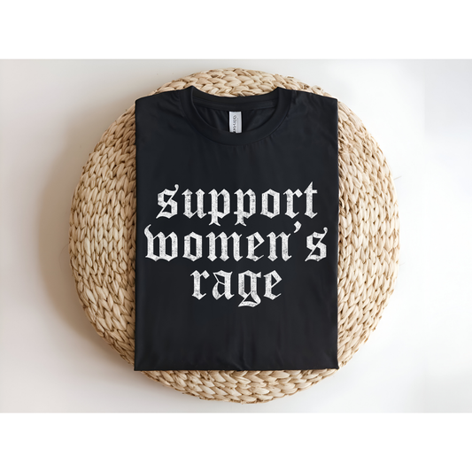 Support Women's Rage DTF Transfer WHITE