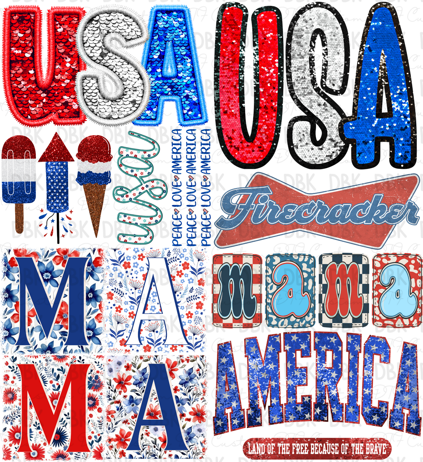 USA Pre-Made Gang Sheet P63