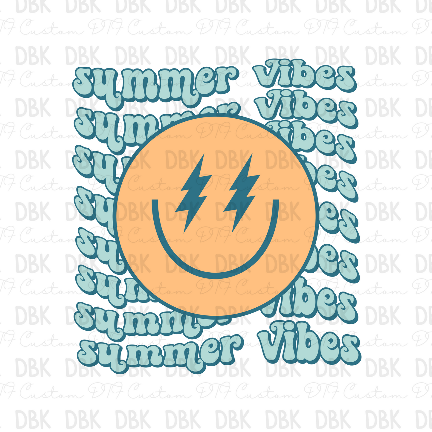 Summer Vibes Smiley DTF transfer S63