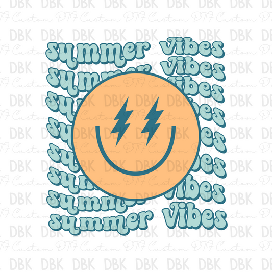 Summer Vibes Smiley DTF transfer S63