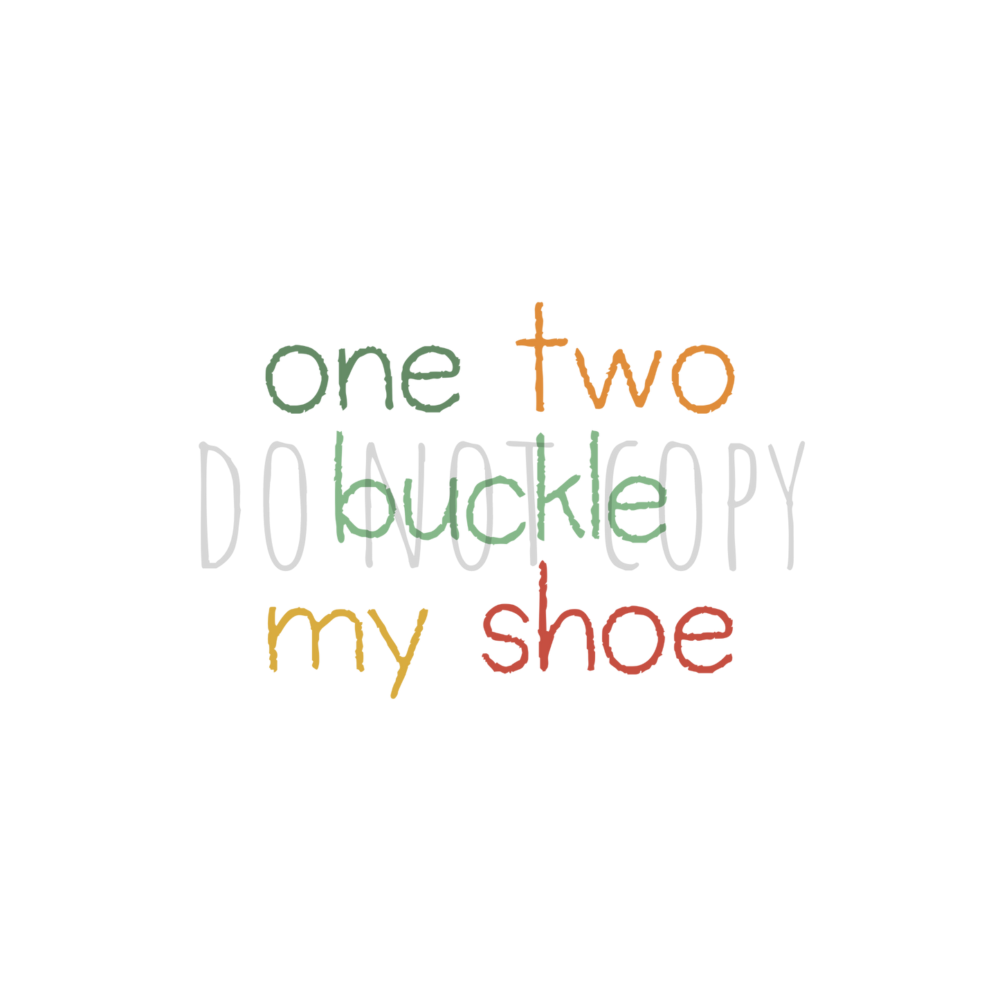 One Two Buckle My Shoe DTF transfer