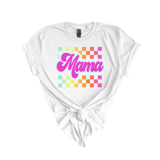 Mama rainbow check DTF transfer N31