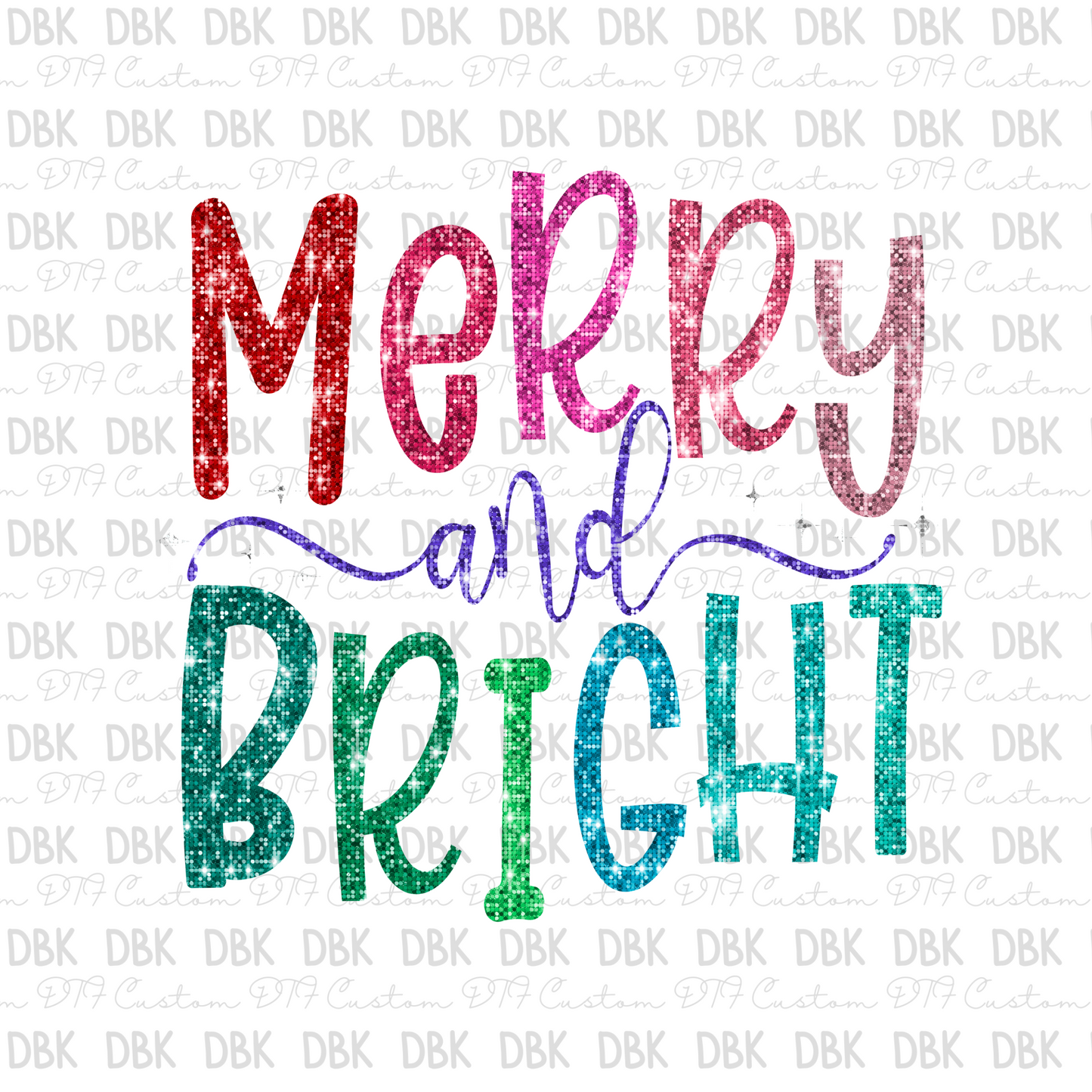 Merry and Bright DTF transfer E13