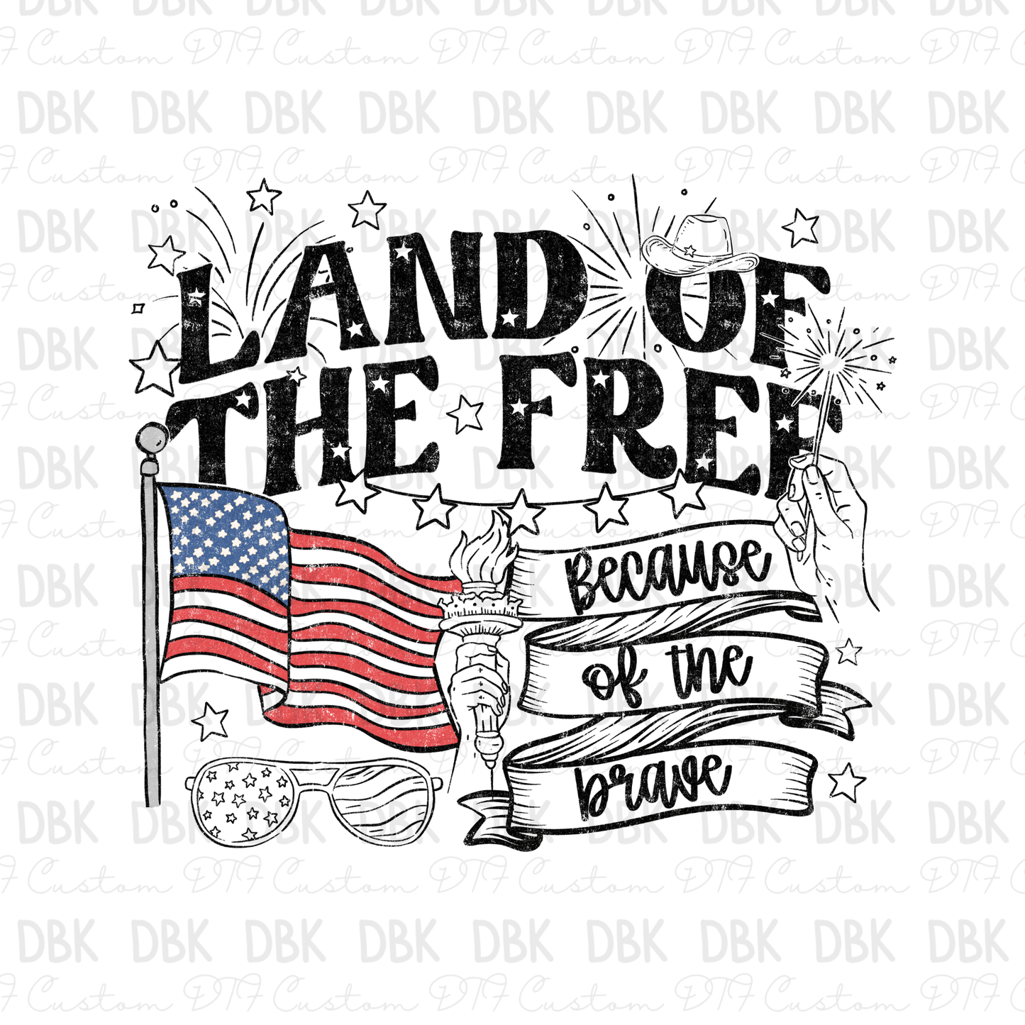 Land of the Free DTF Transfer