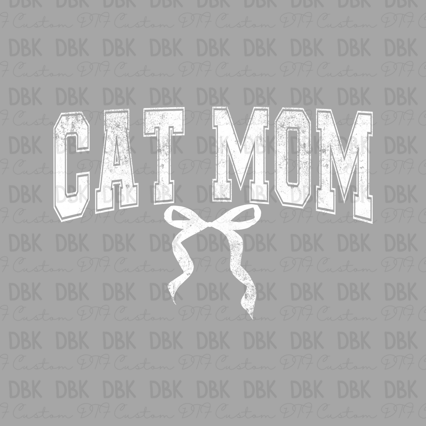 Cat mom DTF Transfer WHITE N256