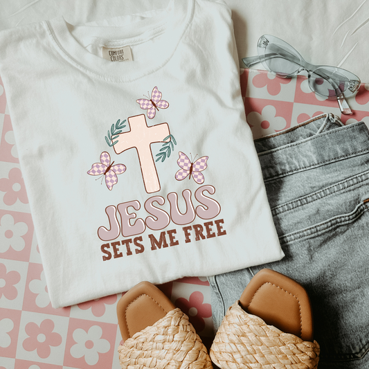 Jesus sets me free purple DTF transfer FT93