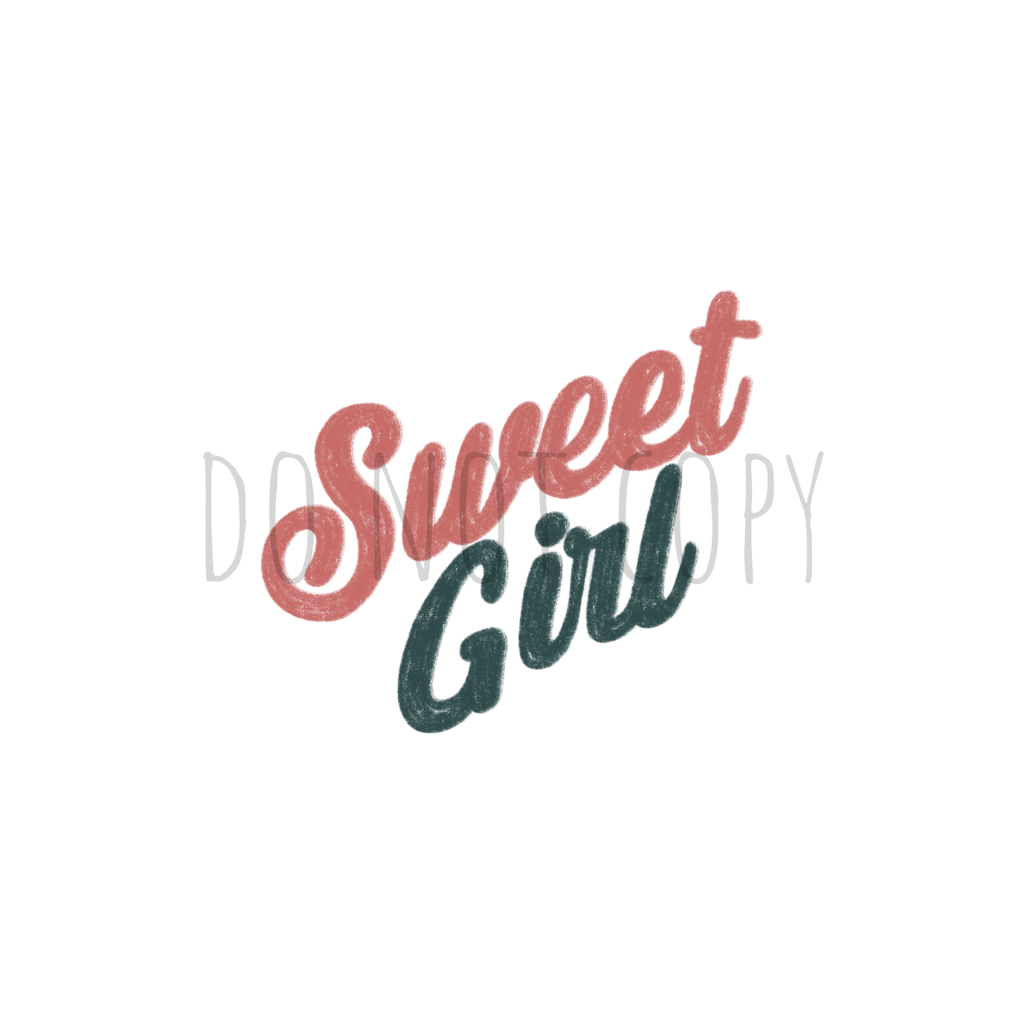 Sweet girl pink/green DTF transfer