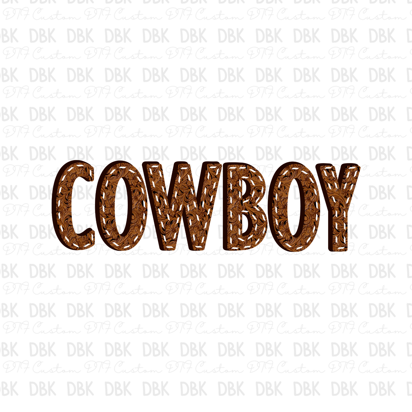 Cowboy leather DTF transfer
