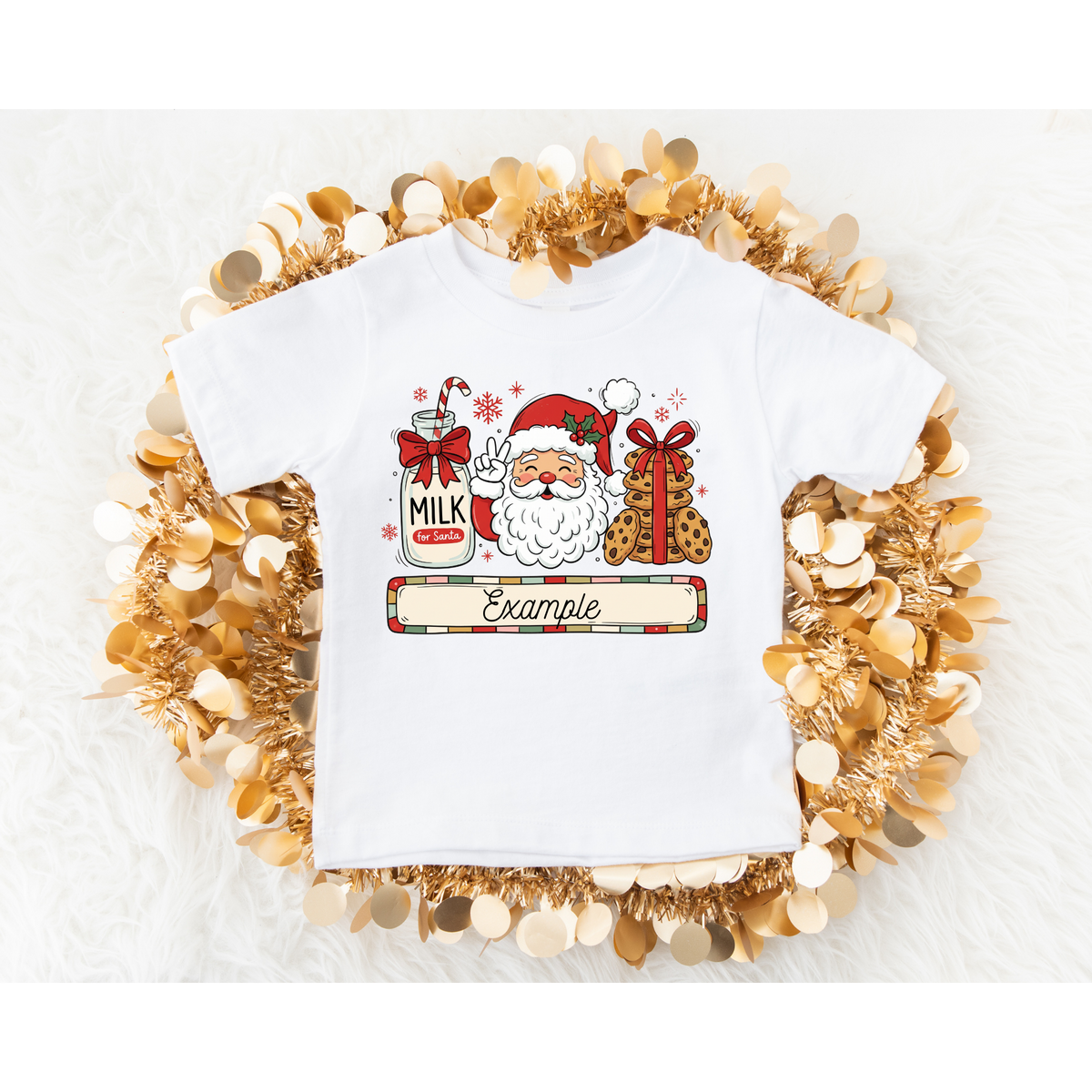 Milk & Cookies Christmas Custom name DTF Transfer ONLY