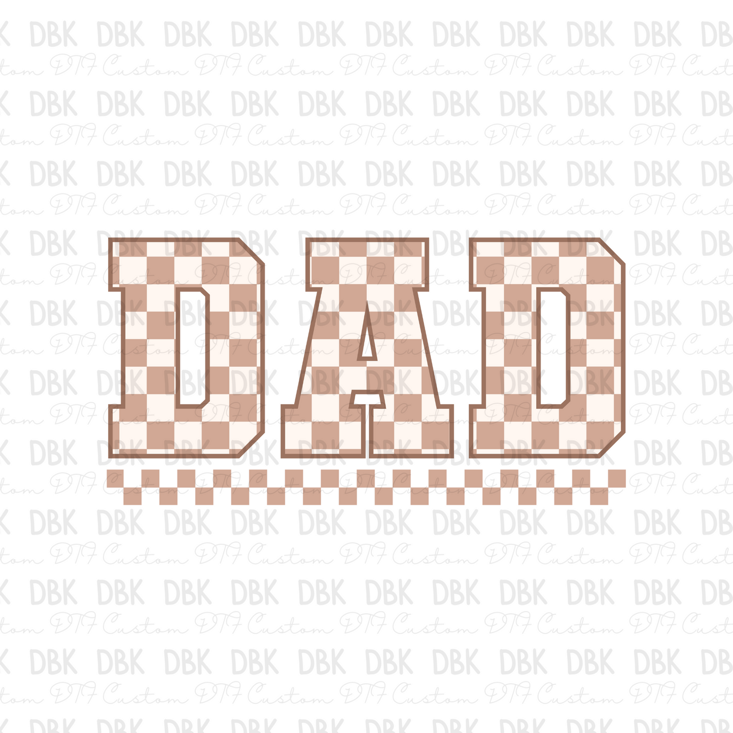 Dad Check DTF transfer
