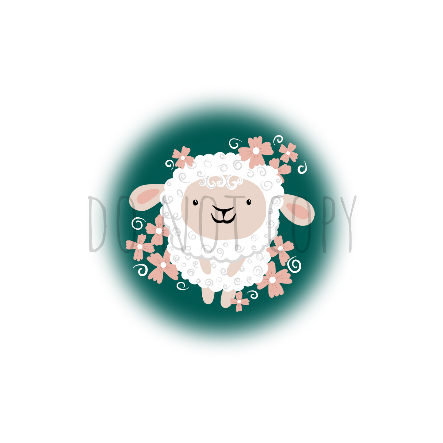 Floral Lamb DTF transfer