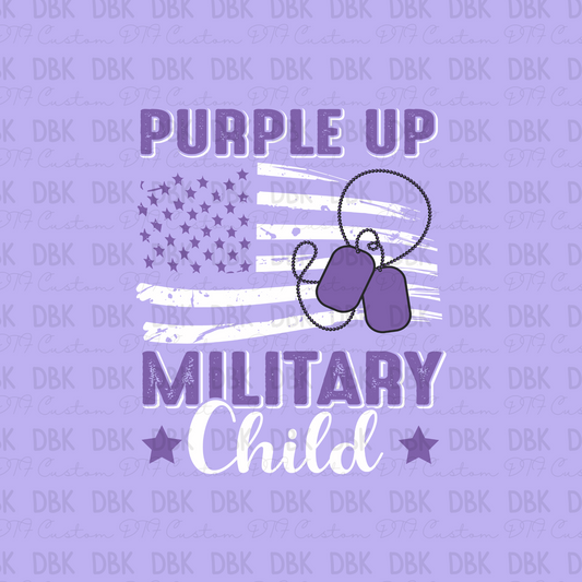 Purple up Military Child. DTF Transfer