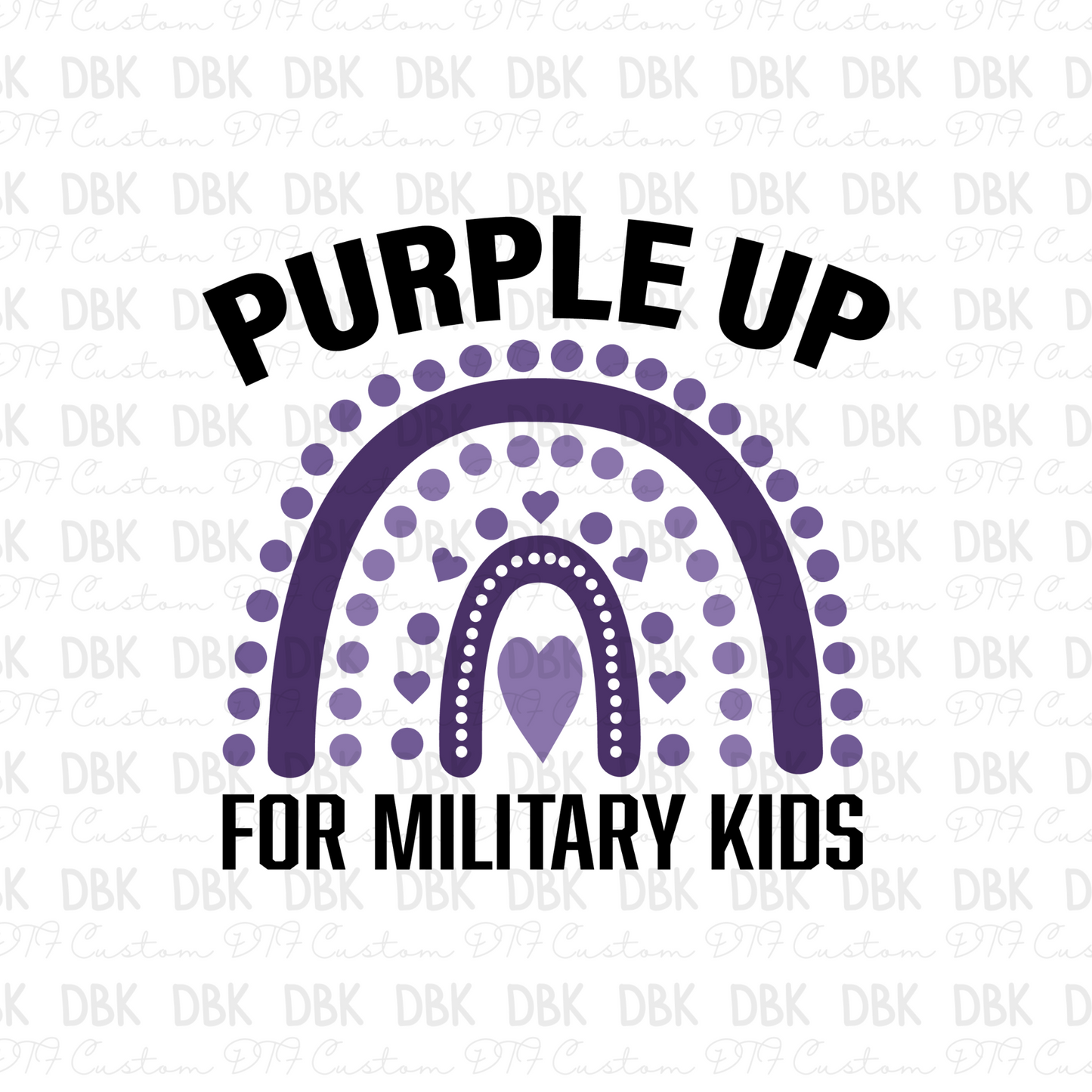 Purple up for Military kids DTF Transfer
