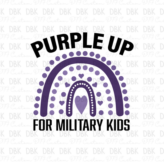 Purple up for Military kids DTF Transfer