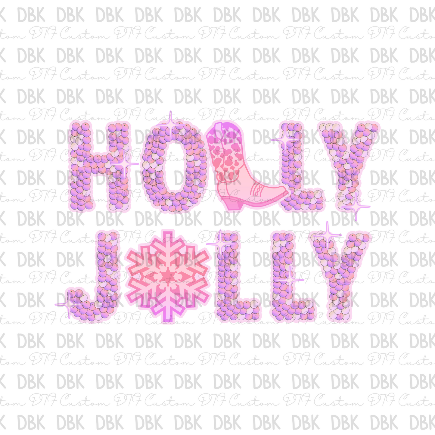 Holly Jolly DTF transfer E30