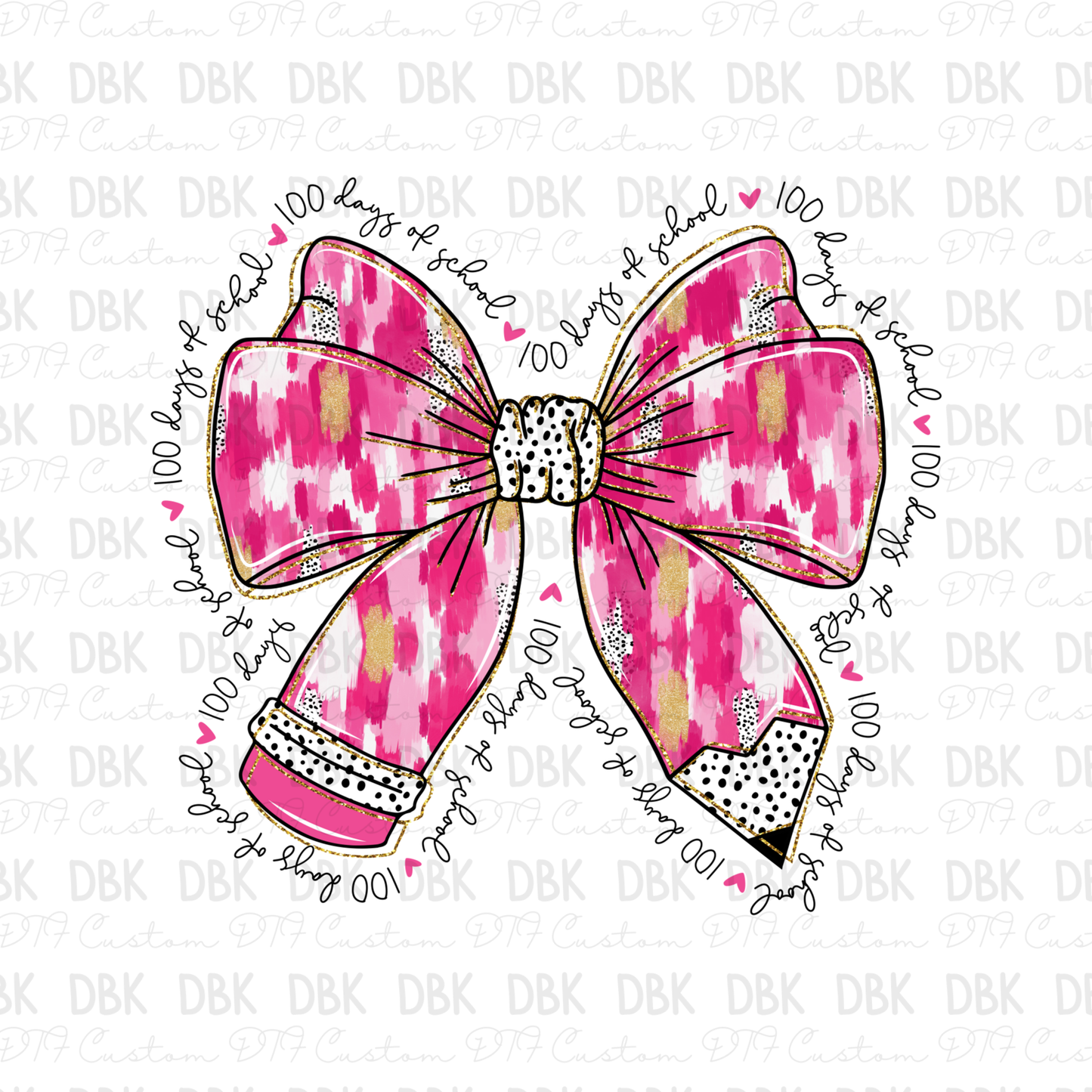Pencil Bow DTF transfer A203