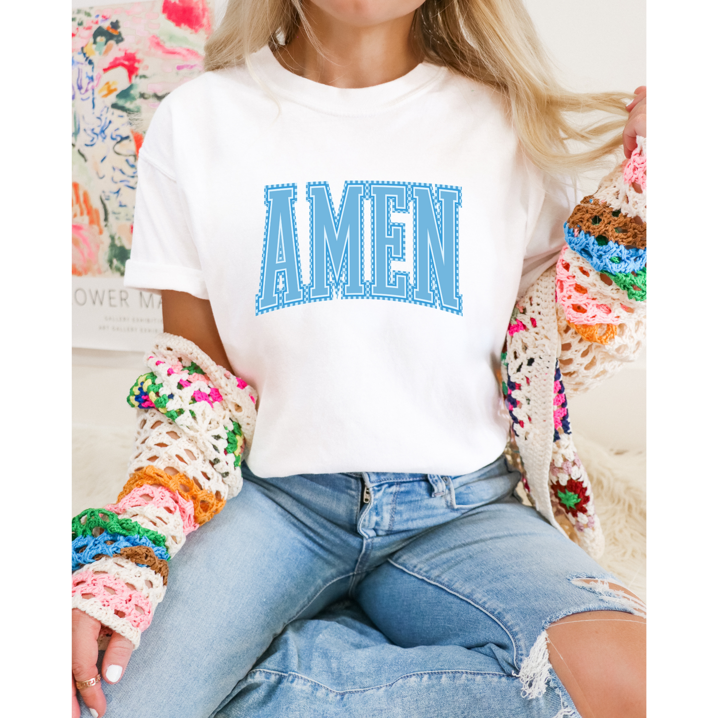 Amen Blue DTF Transfer FT4