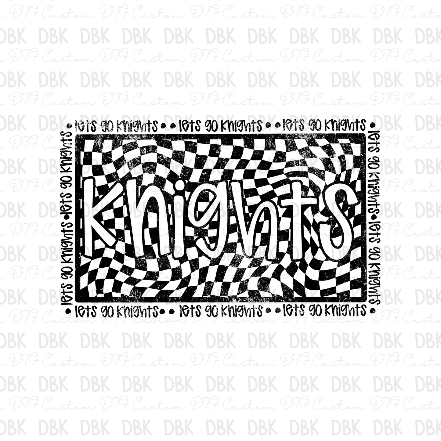 Knights DTF transfer BLACK M133