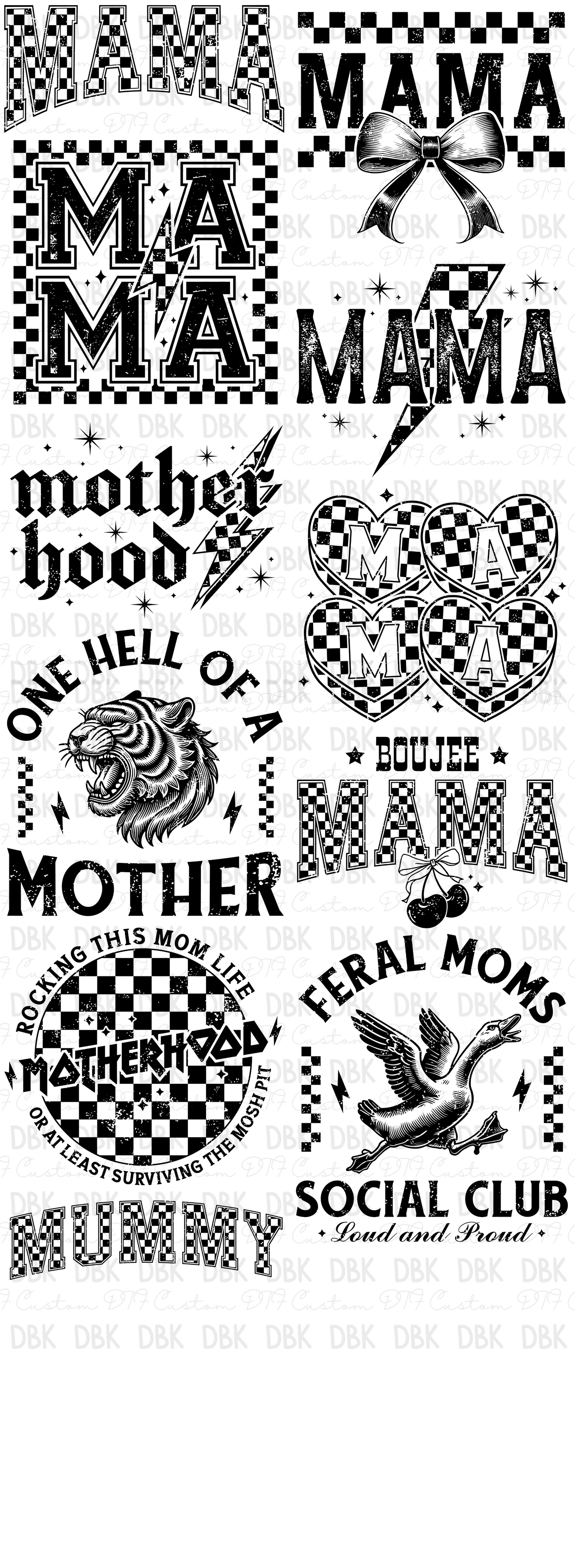 BLACK Mama Pre-Made Gang Sheet P165