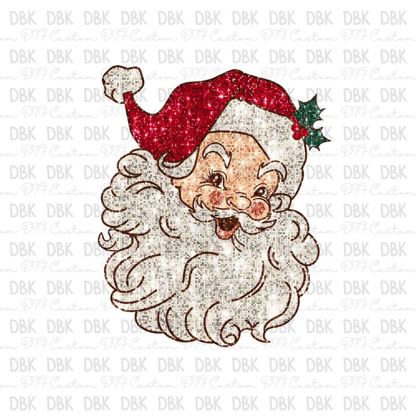 Red hat Santa DTF transfer E5