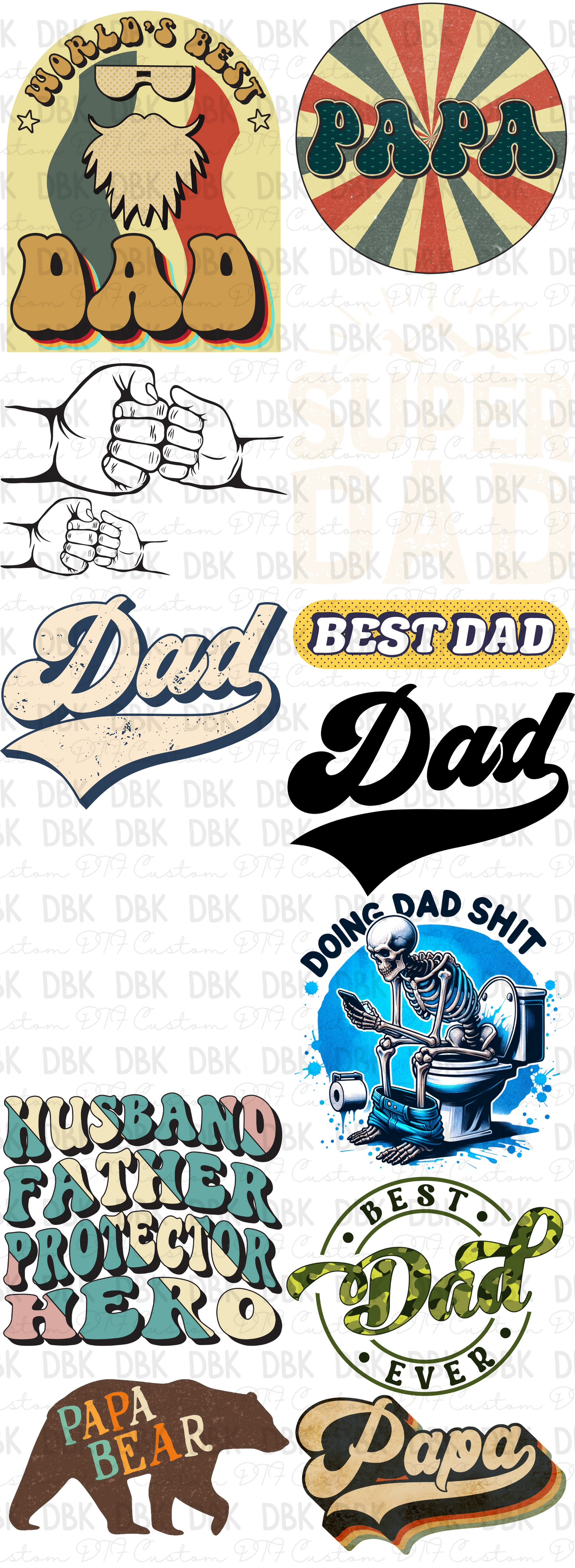 Dad/Papa gang Sheet P108