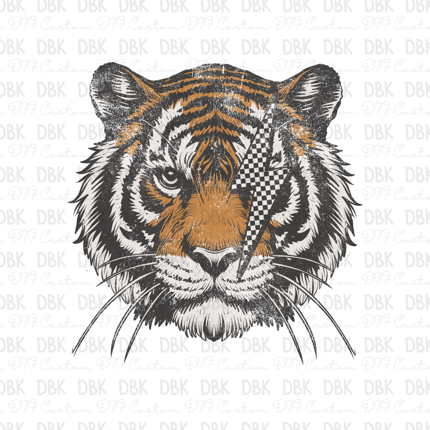Tiger with bolt on side DTF transfer I230