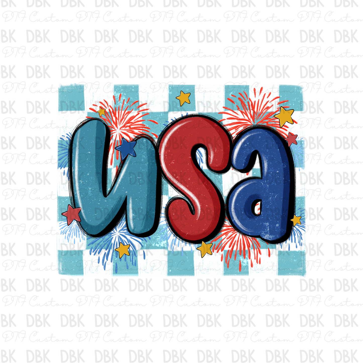 USA checker DTF Transfer R78