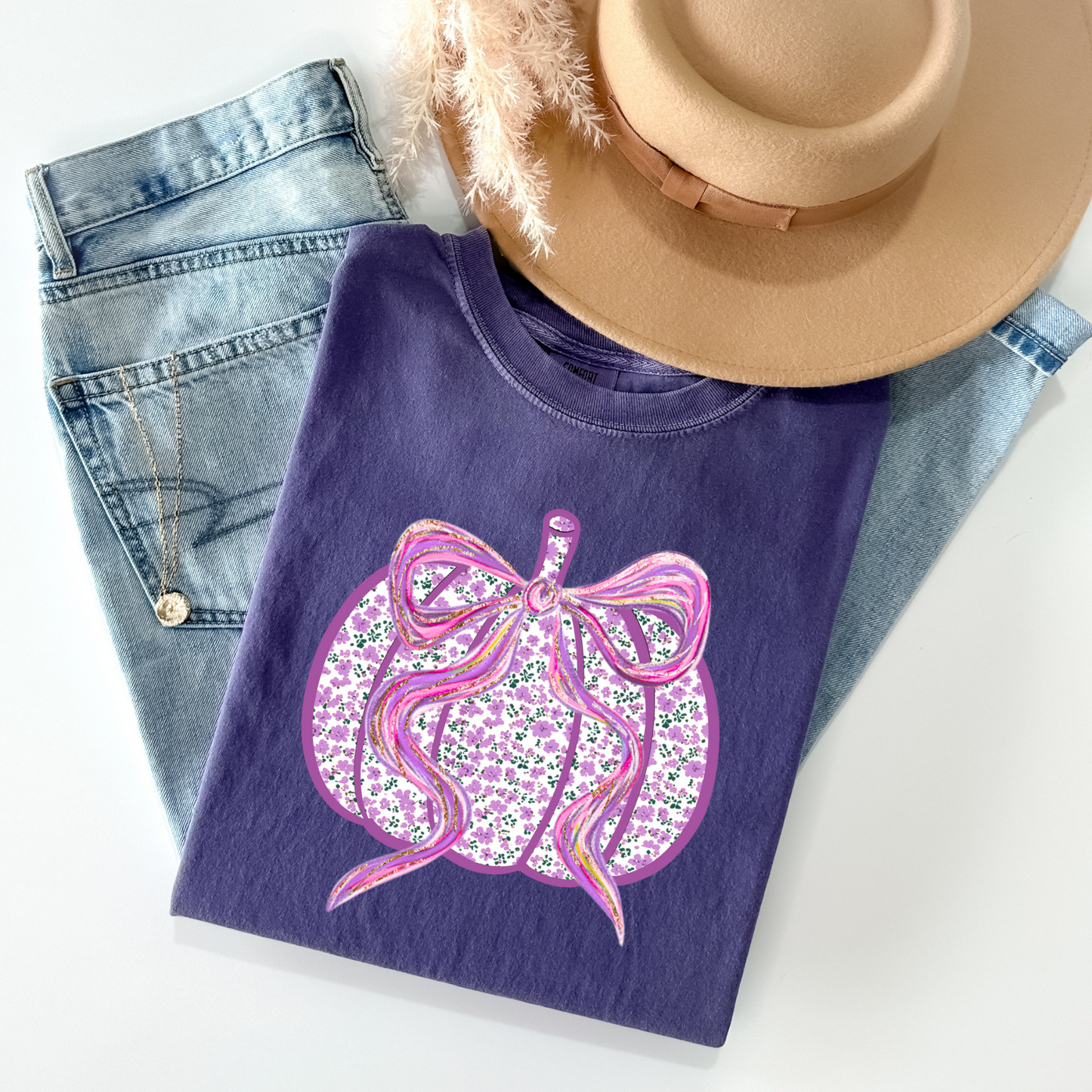 Purple Preppy Pumpkin DTF Transfer FS1