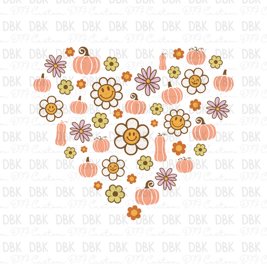 Fall Heart DTF transfer F51