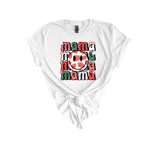 Strawberry mama smiley DTF transfer N19