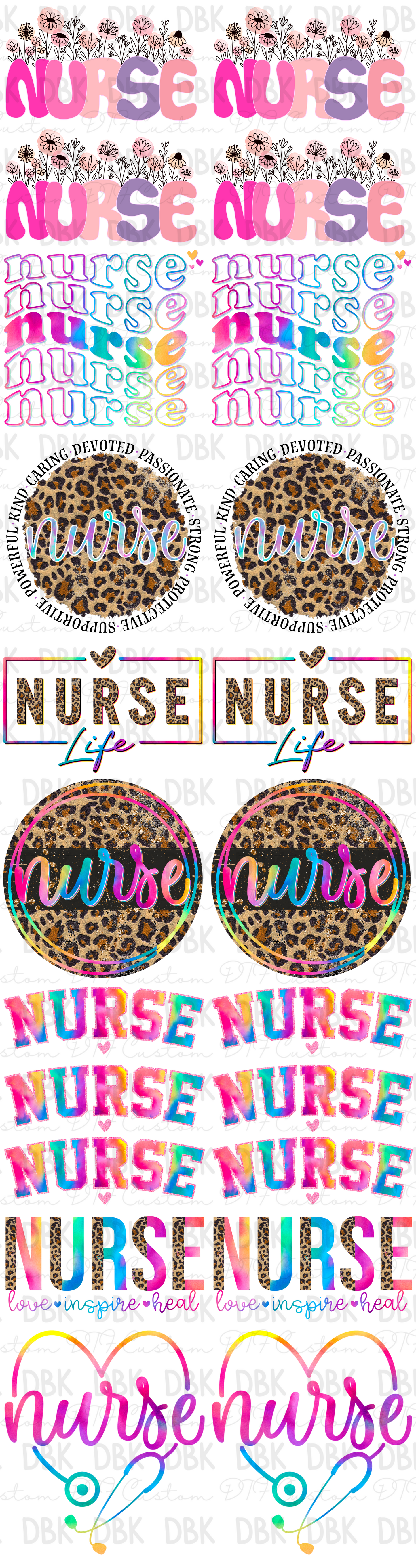 Nurse Pre-Made Gang Sheet P176