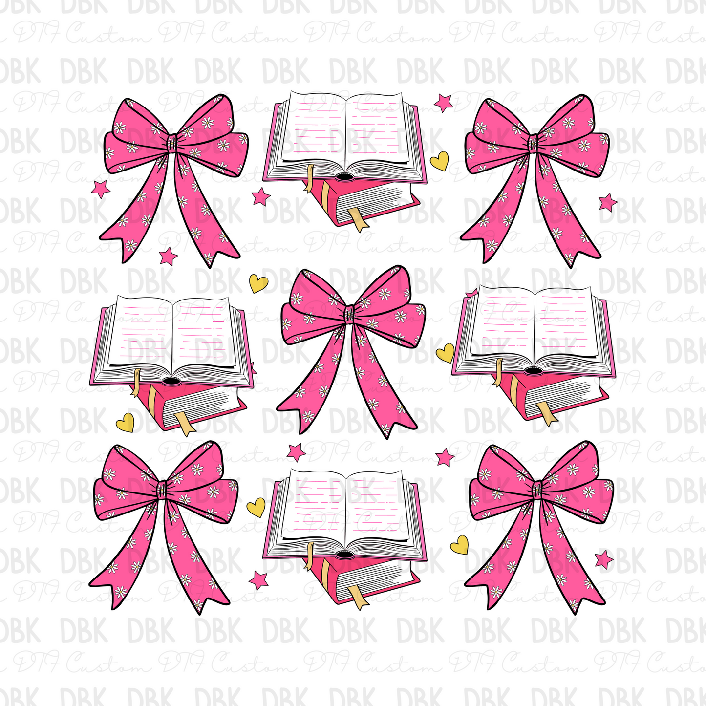 Books & Bows DTF Transfer D4