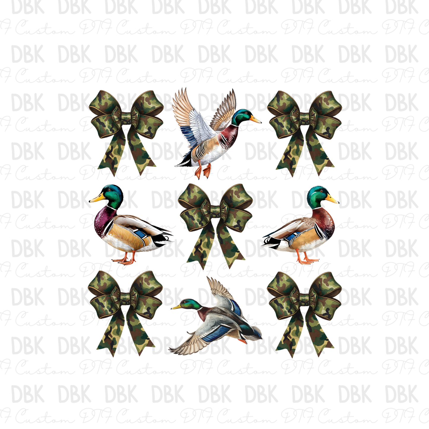 Bow and Ducks DTF Transfer