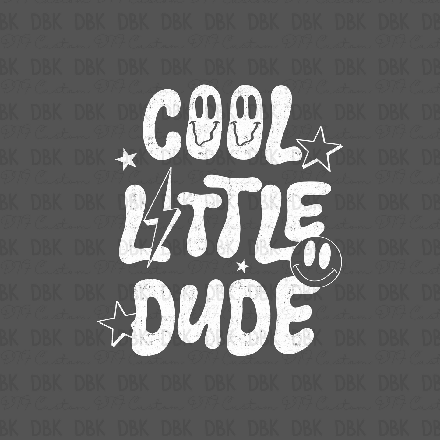 Cool little dude DTF Transfer WHITE