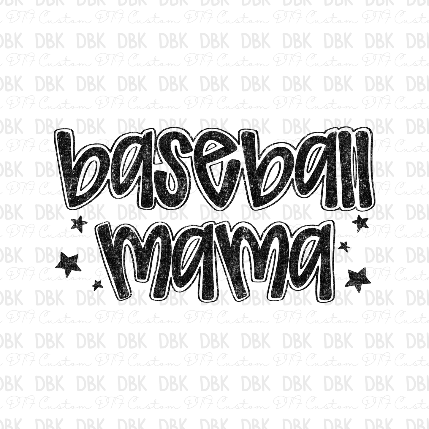 Baseball mama DTF Transfer BLACK C214